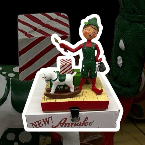 Annalee Mantel Collection Vintage Reindeer Stocking Holder in Original Box - Picture 3 of 16